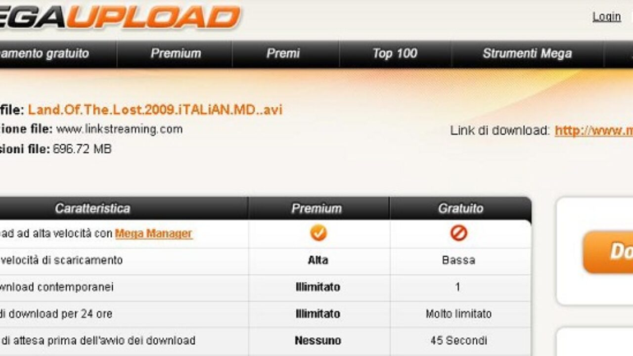 SCARICARE DA MEGAUPLOAD ANCHE SE CHIUSO