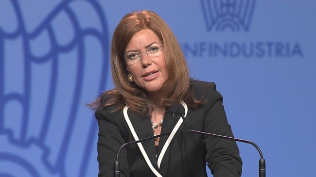 Emma Marcegaglia, parodia della Guzzanti