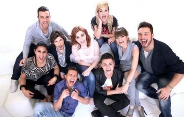 Foto di gruppo big in gara ad Amici