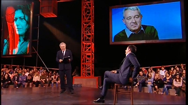 Michele Santoro e Matteo Renzi a Servizio Pubblico
