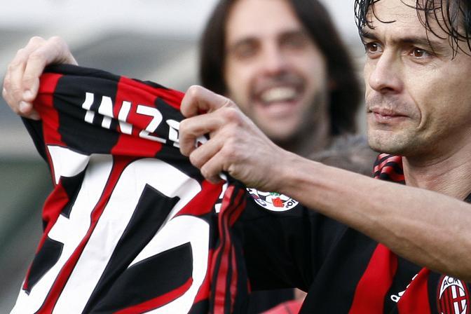 Filippo Inzaghi all'ultima partita