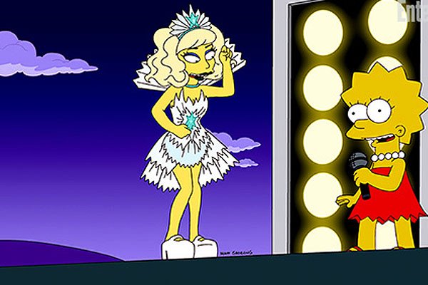 Una scena della puntata dei Simpson con Lady Gaga