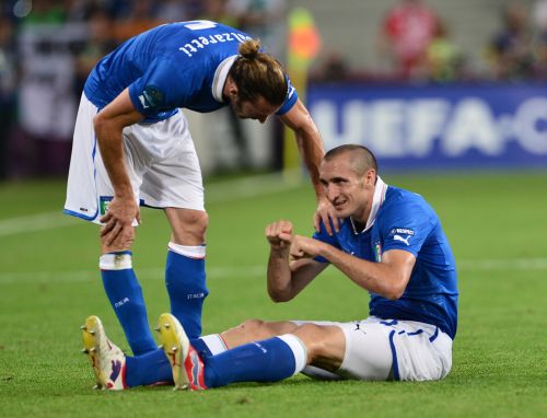 Giorgio Chiellini infortunato salta i quarti con l'Inghilterra