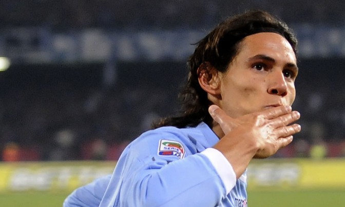 Foto di Cavani giocatore del Napoli