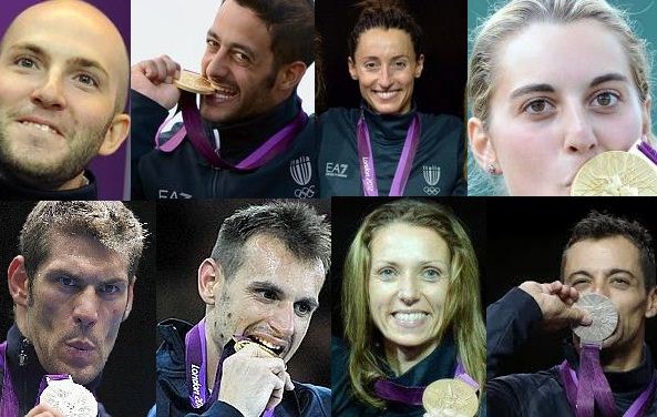 Foto degli azzurri che hanno vinto medaglia alle Olimpiadi di Londra 2012
