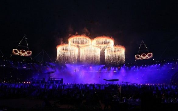 Foto cerchi olimpici, cerimonia d' apertura Olimpiadi 2012