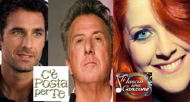 Foto di raoul bova, noemi e dustin hoffman ospiti del sabato sera su canale 5 e rai uno