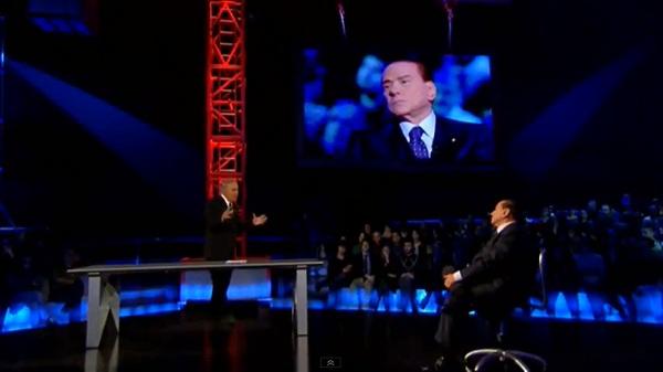 Silvio Berlusconi ospite di Michele Santoro