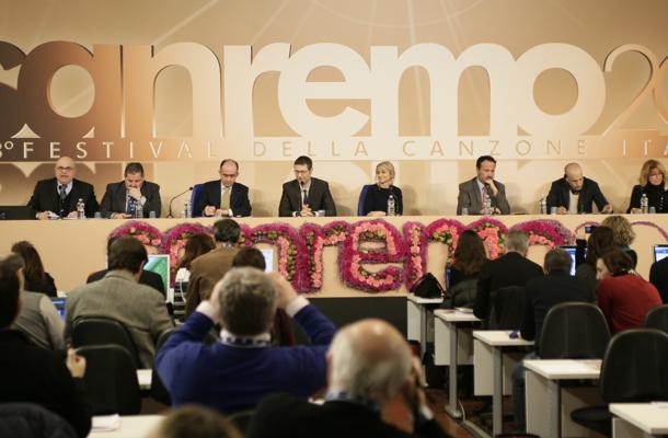 Foto conferenza stampa Sanremo 2013 con Fabio Fazio e Luciana Littizzetto