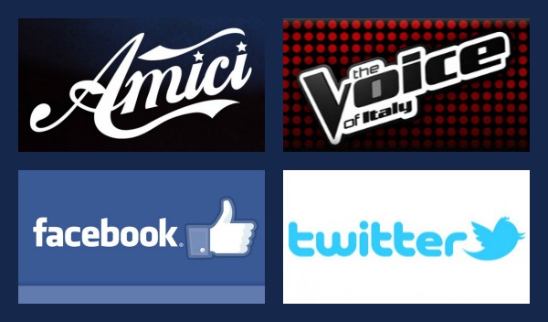 Foto di Amici e The Voice of Italy su Facebook e Twitter