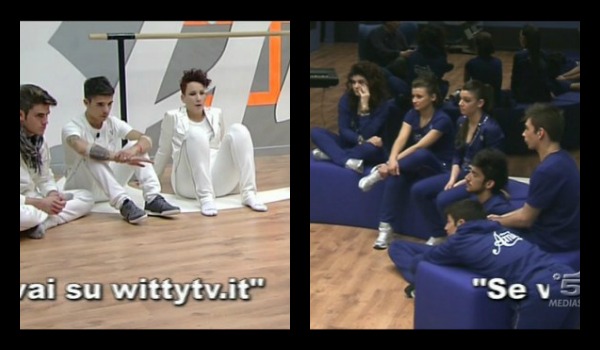 Foto squadra bianca e blu Amici 12 serale