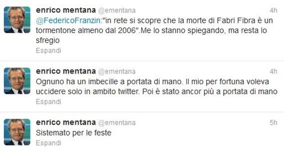 Enrico Mentana, scherzo su Twitter