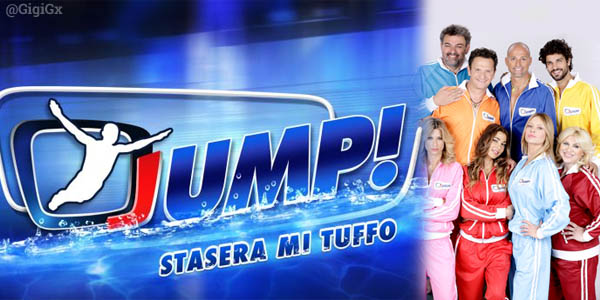foto del logo e dei concorrenti di jump stasera mi tuffo
