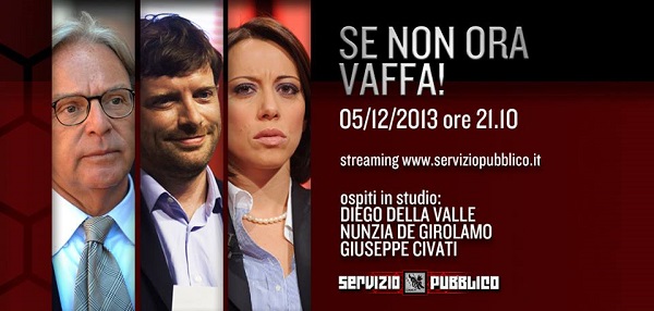 Ospiti 5 dicembre di Servizio Pubblico