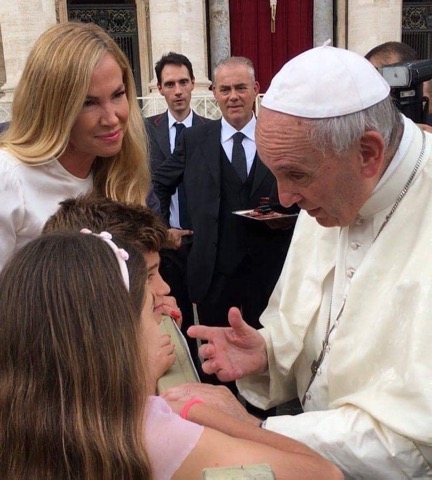 Foto Federica Panicucci e Papa Francesco