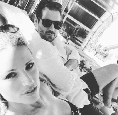 Foto Michelle Hunziker e Tomaso Trussardi