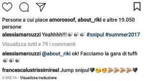 Foto Alessia Marcuzzi e Riki botta e risposta sui social