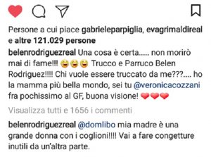 foto commento di belen