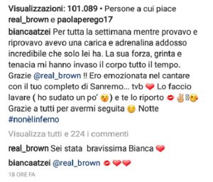 foto commento di emma per bianca atzei