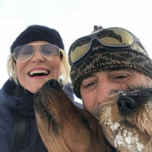 Foto Antonella Clerici e Vittorio Garrone sulla neve