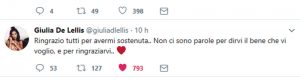 foto tweet giulia de lellis