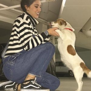 foto Cecilia Rodriguez con il cane