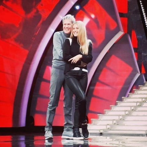 foto Michelle Hunziker e Claudio Baglioni a Sanremo