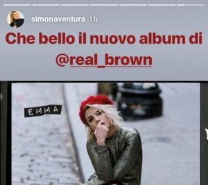 foto simona ventura messaggio per emma marrone