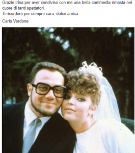 Foto post FB Verdone su Magda