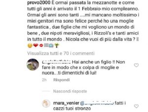 foto mara venier contro un hater