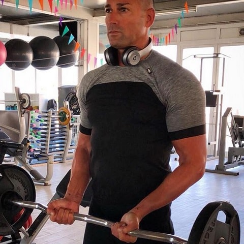 foto Stefano Bettarini in palestra