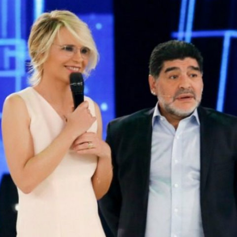 foto Maradona ad amici maria De Filippi