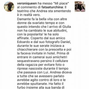 foto like di veronica de lellis contro andrea damante