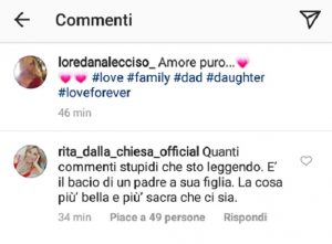 foto commento di rita dalla chiesa in difesa di loredana