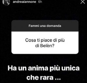 foto dedica andrea iannone per belen