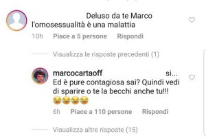 foto marco carta risponde agli insulti