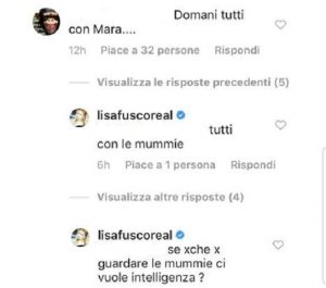 foto lisa fusco contro mara venier e domenica in