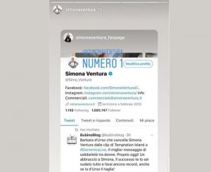 foto simona ventura retweet contro barbara d'urso