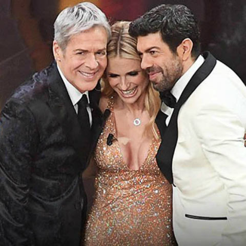 foto sanremo baglioni Michelle Hunziker Favino