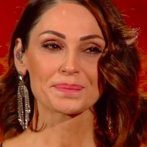 foto Anna Tatangelo in lacrime a Sanremo 2019