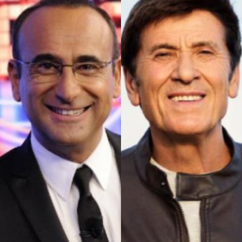 Foto Gianni Morandi e Carlo Conti