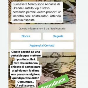 foto messaggio marco carta autori Grande Fratello Vip