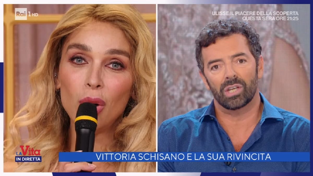 foto di Vittoria Schisano e Alberto Matano a La vita in diretta