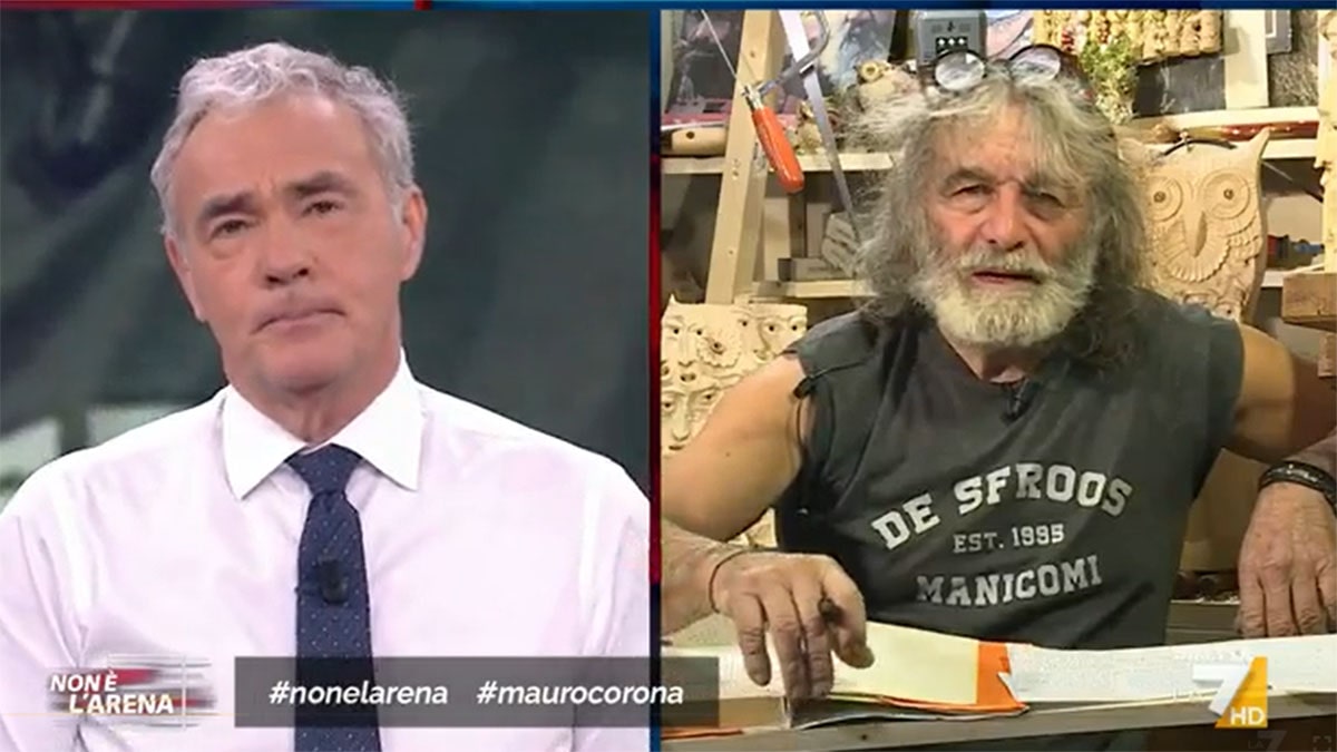 foto Mauro Corona e Massimo Giletti a Non è l'Arena