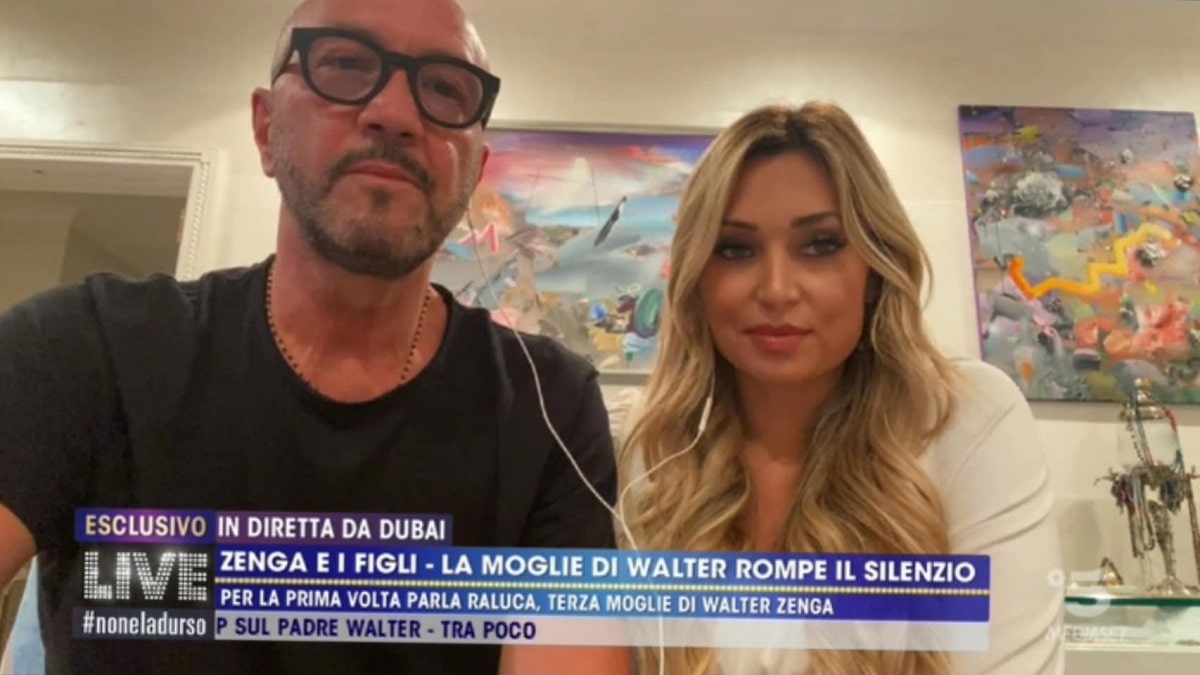 foto Walter Zenga difeso dalla moglie Raluca a Live