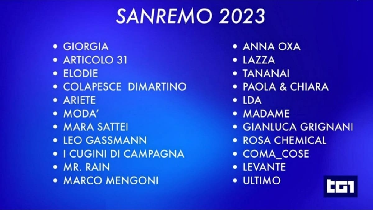 foto cantanti sanremo tg1