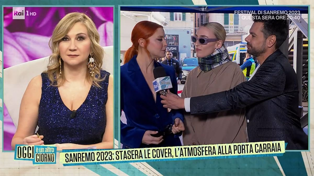 foto Serena Bortone, Noemi e Mara Sattei ad Oggi è un altro giorno