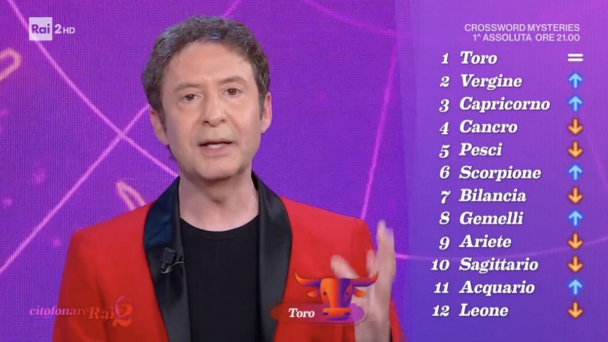 foto oroscopo simon & the stars citofonare rai2 classifica settimanale