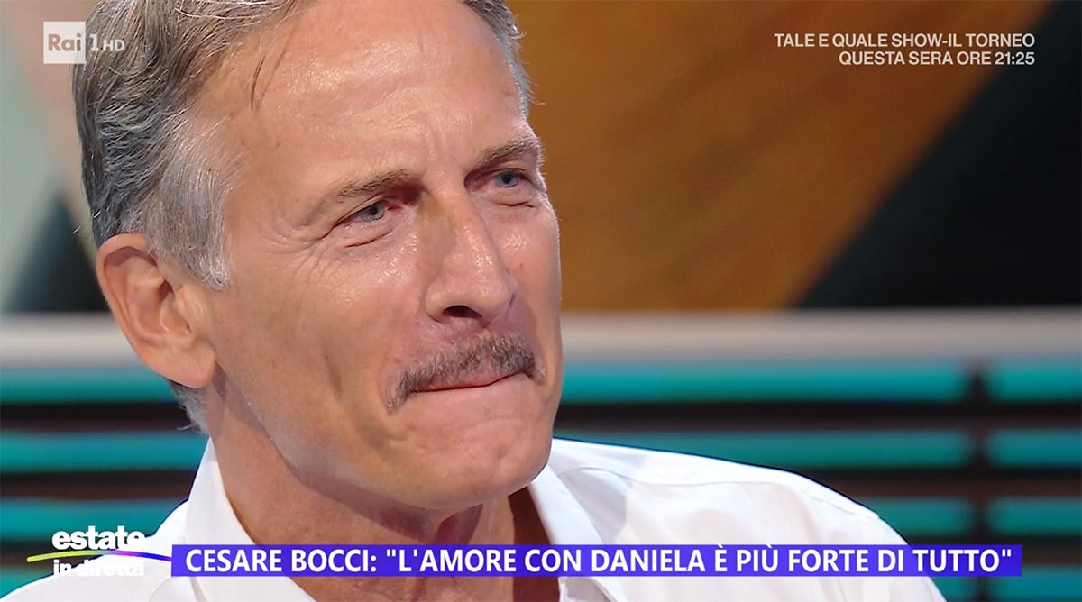 foto Cesare Bocci in lacrime a Estate in diretta