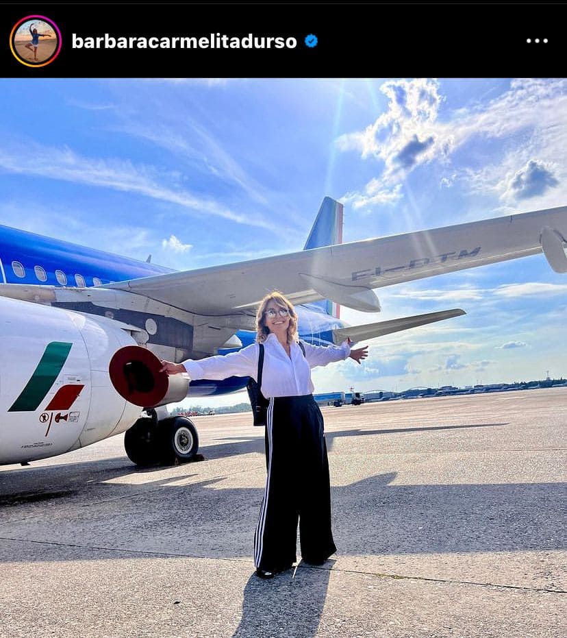 foto barbara d'urso e aereo